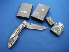 U.S Army Zippo Lighter & U.S Army Tactical Folding Knife Go Army!!! Zippo Bradford, PA U.S.A. !!! U.S Army Zippo Lighter & U.S Army Tactical Folding Knife Go Army!!! Zippo Bradford, PA U.S.A. !!!