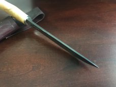 Large Leuko Knife, blued “shear” steel blade and custom fit sheath included USA maker Large Leuko Knife, blued “shear” steel blade and custom fit sheath included USA maker