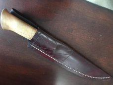Large Leuko Knife, blued “shear” steel blade and custom fit sheath included USA maker Large Leuko Knife, blued “shear” steel blade and custom fit sheath included USA maker