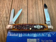 Schatt and Morgan Split Back Spring Whittler Brown Jigged Bone (BDSM45) Schatt and Morgan Split Back Spring Whittler Brown Jigged Bone (BDSM45)