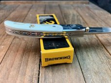 Browning Buckmark White Micarta Seki Japan Made Browning Buckmark White Micarta Seki Japan Made