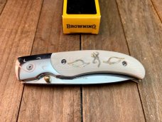Browning Buckmark White Micarta Seki Japan Made Browning Buckmark White Micarta Seki Japan Made