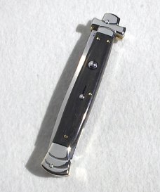 NEW OLD STOCK A.G.A. CAMPOLIN 11" MALTESE CROSS AFRICAN EBONY WOOD STILETTO - LEATHER POUCH