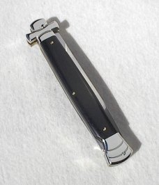 NEW OLD STOCK A.G.A. CAMPOLIN 11" MALTESE CROSS AFRICAN EBONY WOOD STILETTO - LEATHER POUCH