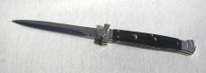 NEW OLD STOCK A.G.A. CAMPOLIN 11" MALTESE CROSS AFRICAN EBONY WOOD STILETTO - LEATHER POUCH