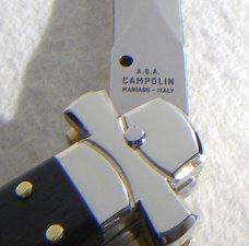 NEW OLD STOCK A.G.A. CAMPOLIN 11" MALTESE CROSS AFRICAN EBONY WOOD STILETTO - LEATHER POUCH