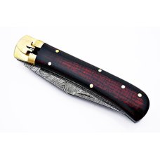 Mint Italian-Style Leverlock Knife, Frost Wood Scales/Damascus Blade Mint Italian-Style Leverlock Knife, Frost Wood Scales/Damascus Blade
