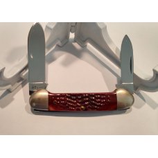 Case XX USA 3 Dot 1977 Pretty Red Jigged Bone 62131 Etched Canoe Knife Case XX USA 3 Dot 1977 Pretty Red Jigged Bone 62131 Etched Canoe Knife