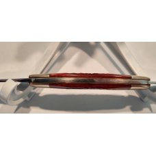 Case XX USA 3 Dot 1977 Pretty Red Jigged Bone 62131 Etched Canoe Knife Case XX USA 3 Dot 1977 Pretty Red Jigged Bone 62131 Etched Canoe Knife
