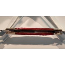 Case XX USA 3 Dot 1977 Pretty Red Jigged Bone 62131 Etched Canoe Knife Case XX USA 3 Dot 1977 Pretty Red Jigged Bone 62131 Etched Canoe Knife
