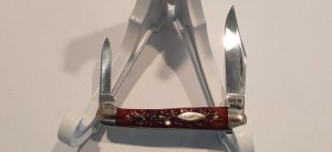 Case XX USA 9 Dot 1971 Pretty Red Jigged Bone 62109 Baby Copperhead