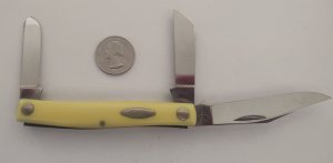 Case XX USA 33092 9 Dot 1971 Yellow Birdseye Stockman