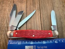 Henckels by Boker 4 Blade Stockman Autumn Leaf (Red) Pin Feather Jigged Bone Henckels by Boker 4 Blade Stockman Autumn Leaf (Red) Pin Feather Jigged Bone