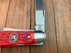 Henckels by Boker 4 Blade Stockman Autumn Leaf (Red) Pin Feather Jigged Bone Henckels by Boker 4 Blade Stockman Autumn Leaf (Red) Pin Feather Jigged Bone