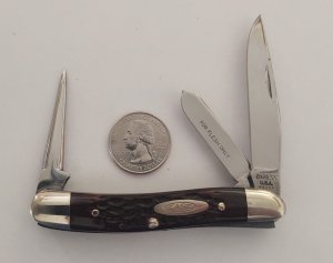Case XX USA 6318 PU 5 Dot 1975 Punch Blade Red Bone Stockman