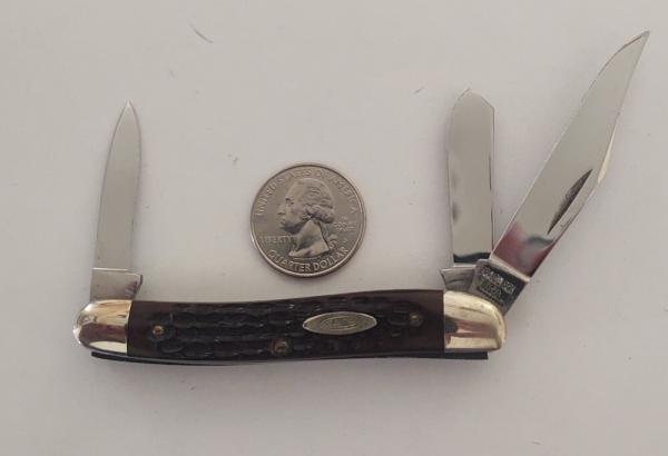 Case XX USA 087 PE 9 Dot 1971 Red Bone Handle Serpentine Stockman Case XX USA 087 PE 9 Dot 1971 Red Bone Handle Serpentine Stockman