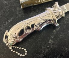 Vintage Miniature Out The Front (OTF) Switchblade Knife With Original Box, Keychain, Unused Vintage Miniature Out The Front (OTF) Switchblade Knife With Original Box, Keychain, Unused