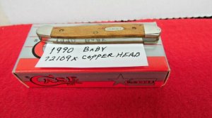 CASE XX 1990 MAPLE 72109X BABY COPPERHEAD IN BOX UNUSED EXTRA NICE HARD TO FIND