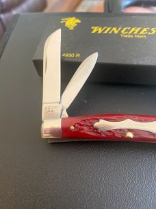 1996 Wincheater Trade Mark USA W 15 4930 R Beatiful New Red Bone Handle Congress With Papers NIB 1996 Wincheater Trade Mark USA W 15 4930 R Beatiful New Red Bone Handle Congress With Papers NIB