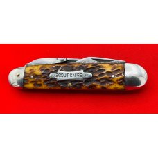 Unknown but Not Unbranded 4-Blade Camp/UtIlity Unofficial Scout Folding Pocket Knife Jigged Bone Unknown but Not Unbranded 4-Blade Camp/UtIlity Unofficial Scout Folding Pocket Knife Jigged Bone