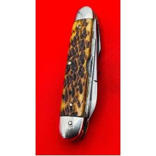 Unknown but Not Unbranded 4-Blade Camp/UtIlity Unofficial Scout Folding Pocket Knife Jigged Bone Unknown but Not Unbranded 4-Blade Camp/UtIlity Unofficial Scout Folding Pocket Knife Jigged Bone