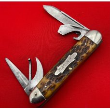 Unknown but Not Unbranded 4-Blade Camp/UtIlity Unofficial Scout Folding Pocket Knife Jigged Bone Unknown but Not Unbranded 4-Blade Camp/UtIlity Unofficial Scout Folding Pocket Knife Jigged Bone