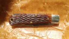 NIT Great Eastern Cutlery Northfield #83 Tascoa Lockback, Dark Brewed Jigged Bone