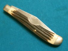 VINTAGE 1960'S QUEEN 11EO FOLDING POCKET TOOTHPICK TICKLER TRAPPER EASY OPEN KNIFE KNIVES OLD