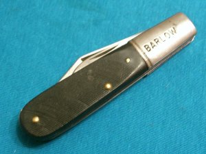 VINTAGE POWR KRAFT USA 84-40 BARLOW FOLDING JACK POCKET BAREHEAD KNIFE KNIVES OLD