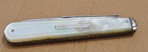 Fruit Knife Dated 1844 Stirling Sliver Blade Mother Of Pearl Handles Crown Bolster Walks & Talks
