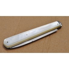 Fruit Knife Dated 1844 Stirling Sliver Blade Mother Of Pearl Handles Crown Bolster Walks & Talks Fruit Knife Dated 1844 Stirling Sliver Blade Mother Of Pearl Handles Crown Bolster Walks & Talks