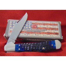 MINT CONDITION CASE 61549L LARGE COPPERLOCK BLUE JIGGED BONE WITH RED SHIELD 2014 MINT CONDITION CASE 61549L LARGE COPPERLOCK BLUE JIGGED BONE WITH RED SHIELD 2014