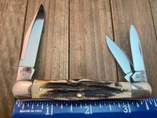 Winchester By Queen Split Back Spring Whittler Stag Handles Winchester By Queen Split Back Spring Whittler Stag Handles