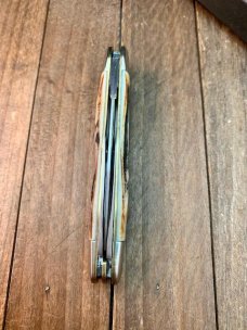 Winchester By Queen Split Back Spring Whittler Stag Handles