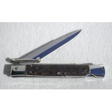 A.G.A. CAMPOLIN 33CM/13" GENUINE STAG OVAL SWINGUARD, NICKEL SILVER BOLSTERS, CERTIFICATE & POUCH