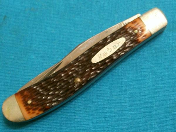 VINTAGE KABAR KA-BAR 1001 USA TRAPPER FOLDING POCKET JACK KNIFE KNIVES OLD