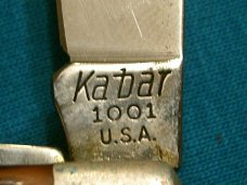 VINTAGE KABAR KA-BAR 1001 USA TRAPPER FOLDING POCKET JACK KNIFE KNIVES OLD