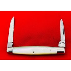 Vintage ELECTRIC CUT CO NEWARK N.J. Equal End Coffin Pen Folding Pocket Knife c1889-1909 MOP Vintage ELECTRIC CUT CO NEWARK N.J. Equal End Coffin Pen Folding Pocket Knife c1889-1909 MOP