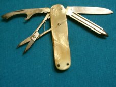 VINTAGE SOLINGEN GERMANY DESTA CO FOLDING POCKET KNIFE KNIVES SCISSORS FILE AD