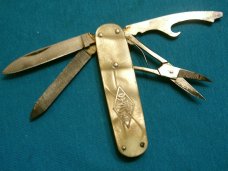 VINTAGE SOLINGEN GERMANY DESTA CO FOLDING POCKET KNIFE KNIVES SCISSORS FILE AD