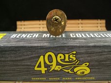 SCHRADE 498S 49'ERS GOLD RUSH "BENCH MADE COLLECTION" USA VINT.  MINT BOX, SLEEVE, SHEATH & PAPERS 