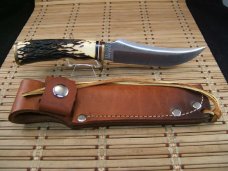 SCHRADE 498S 49'ERS GOLD RUSH "BENCH MADE COLLECTION" USA VINT.  MINT BOX, SLEEVE, SHEATH & PAPERS 