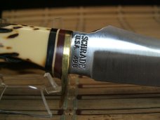 SCHRADE 498S 49'ERS GOLD RUSH "BENCH MADE COLLECTION" USA VINT.  MINT BOX, SLEEVE, SHEATH & PAPERS 