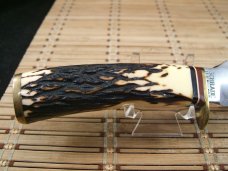 SCHRADE 498S 49'ERS GOLD RUSH "BENCH MADE COLLECTION" USA VINT.  MINT BOX, SLEEVE, SHEATH & PAPERS 