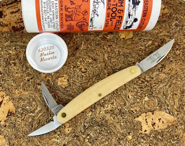 Great Eastern #62 Farm & Field Pocket Carver Three Blade Muslin Micarta 620320 Great Eastern #62 Farm & Field Pocket Carver Three Blade Muslin Micarta 620320