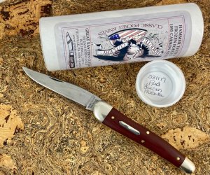 GEC Tidioute Cutlery #38 Special Red Linen Micarta-used