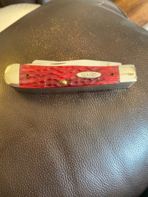 1995 Case XX USA 5 Dots 6554 SS Beautiful Red Bone Handle " The Beast" With Blades With Razor NIB