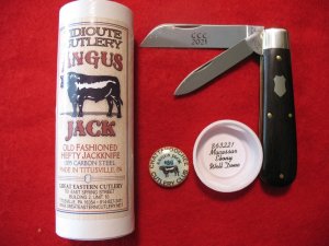 GREAT EASTERN CUTLERY TIDIOUTE ANGUS JACK #86 MACASSAR WELL DONE EBONY MADE FOR CCC 1 0F 30 