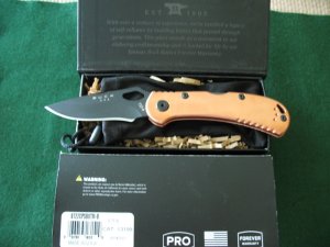 BUCK JAN. 2021 KNIFE OF THE MONTH SPITFIRE 722 SOLID COPPER HANDLES 1 OF 500 MADE
