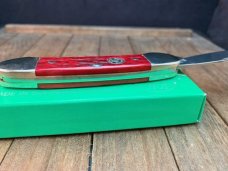 Hen and Rooster Red Jigged Bone Canoe Solingen Germany Bertram Cutlery Hen and Rooster Red Jigged Bone Canoe Solingen Germany Bertram Cutlery